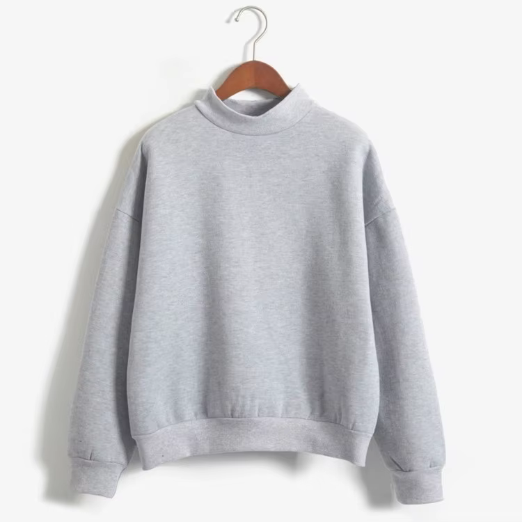 helehall ühevärviline naiste pullover kõrge kaelusega