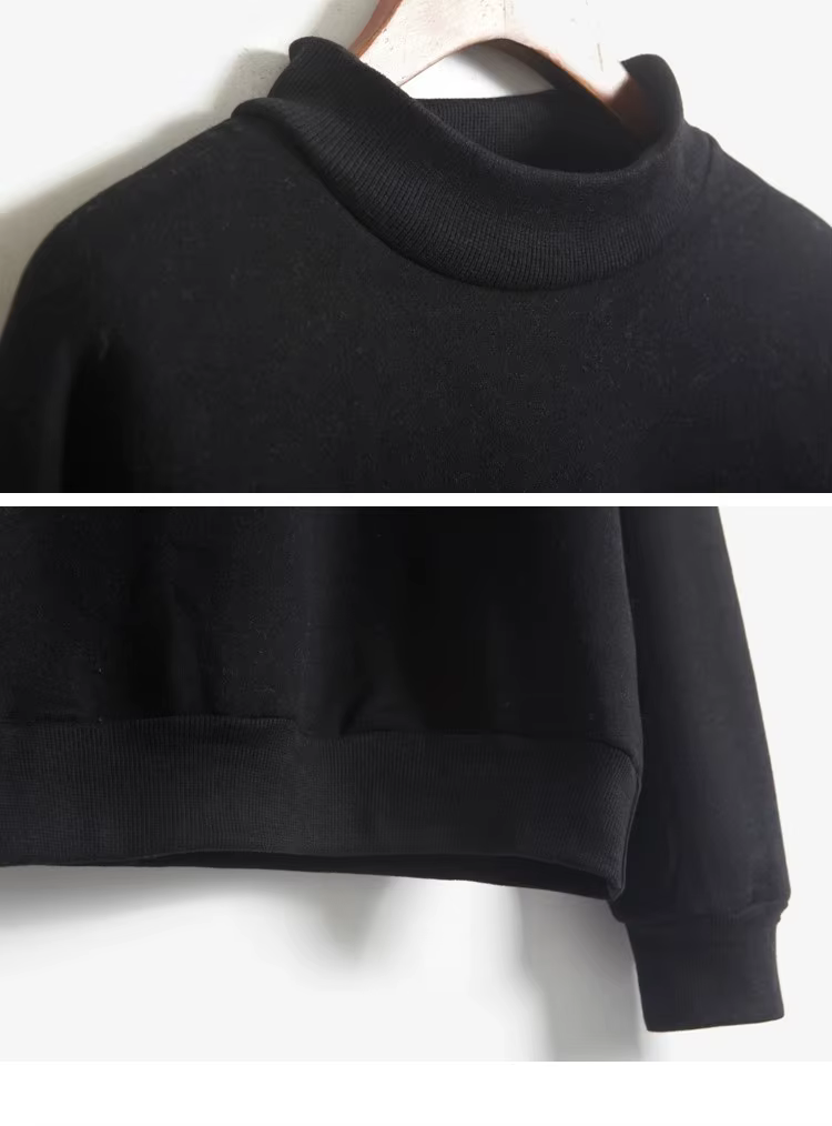 must kõrge kaelusega naiste pullover