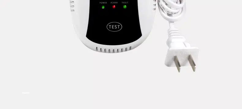 valge gaasiandur kolme LED-tulega ja pistikuga