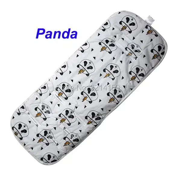 valge pehme alus vankrisse panda mustriga