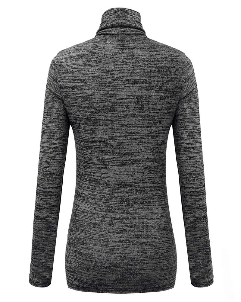 hall träpsuline kõrge kaelusega pullover, pikkade varrukatega