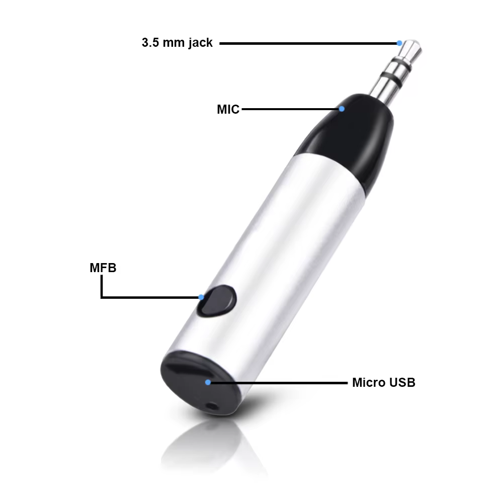 kompaktne juhtmeta bluetooth adapter 3,5 mm pistikuga