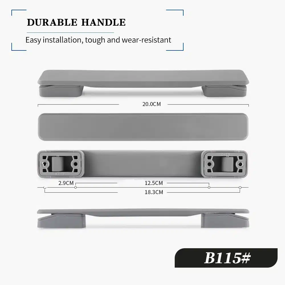 Hall Kohvri või koti asendussang koos mõõtmetega, 20.0 cm pikk, vastupidav ja kergesti paigaldatav.