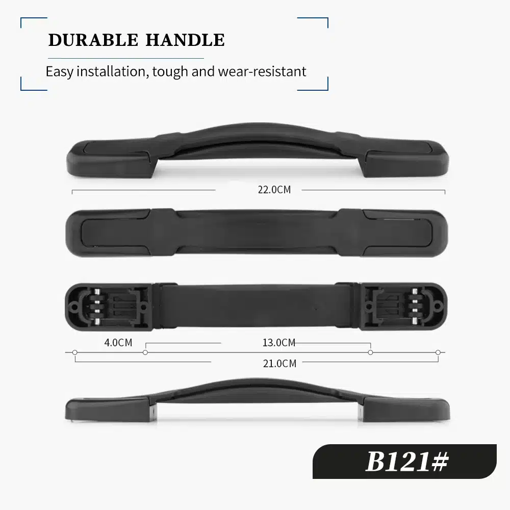 Must kvaliteetne kohvri või koti asendussang, erinevate mõõtudega, mis on vastupidav ja kergesti paigaldatav.