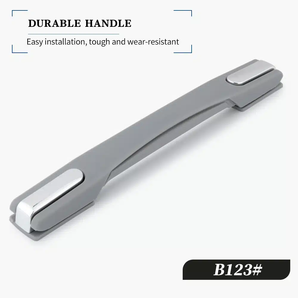 Hall ja vastupidav kohvri või koti asendussang, millel on hõbedased otsad, sobib hõlpsaks paigaldamiseks reisi- ja spordikottidele.