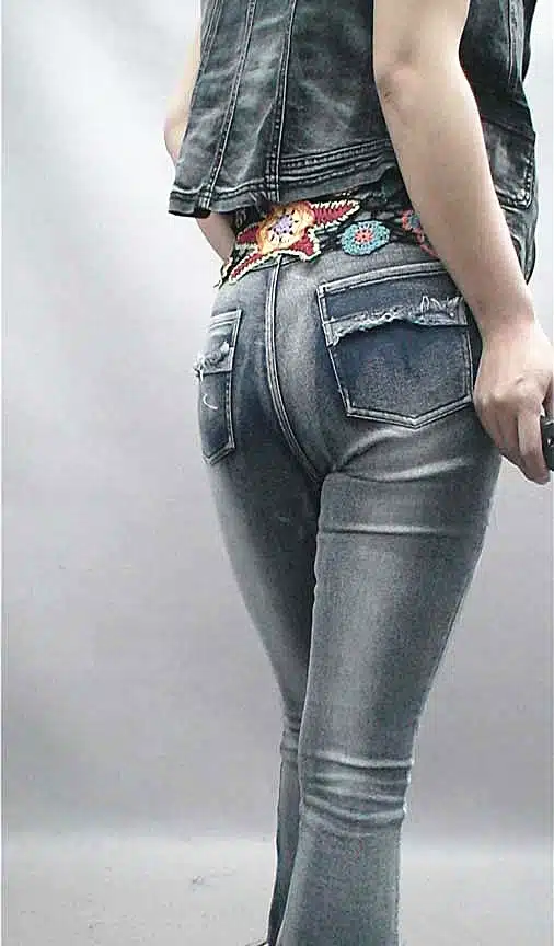 Free Shipping 2017 Fashion Long Jeans Pants For Women Flare Stretch Trousers Plus Size S-XL Denim European Ruffles Long Pants 21