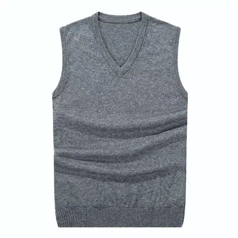 COODRONY Autumn Winter Cashmere Classic Vest Sweater Men Sleeveless Sweaters Solid Color V-Neck Wool Pullovers Men Jersey Hombre 17
