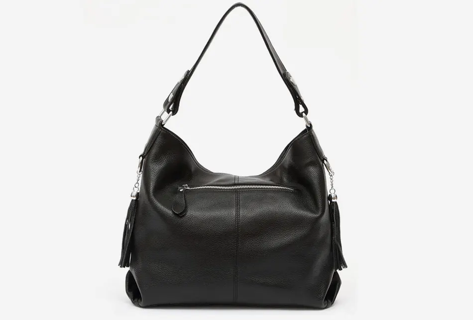 2018 New Fashion Soft Real Genuine Leather Tassel Women's Handbag Ladies Shoulder Tote Messenger Bag Purse Satchel Black White 13