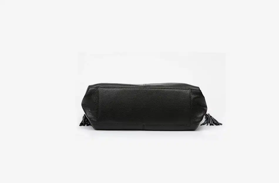 2018 New Fashion Soft Real Genuine Leather Tassel Women's Handbag Ladies Shoulder Tote Messenger Bag Purse Satchel Black White 14