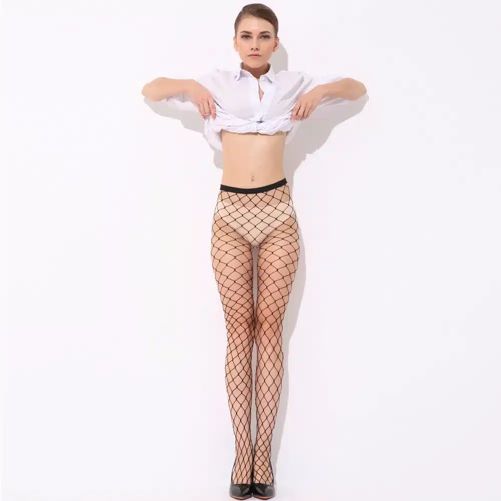 Elastic Black Mesh Tights Women Sexy Fish Net Pantyhose Female Long Thigh High Stockings Over The Knee Socks Medias 10