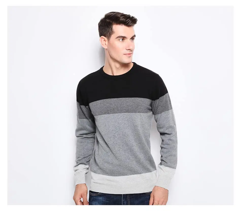 2018 New Autumn Winter Fashion Brand Clothing Men's Sweaters O-Neck Slim Fit Men Pullover 100% Cotton Knitted Sweater Men M-5XL 18