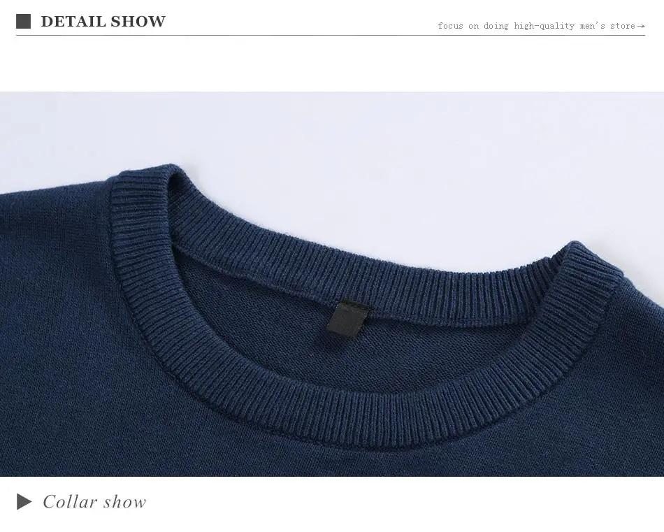 2018 New Autumn Winter Fashion Brand Clothing Men's Sweaters O-Neck Slim Fit Men Pullover 100% Cotton Knitted Sweater Men M-5XL 25