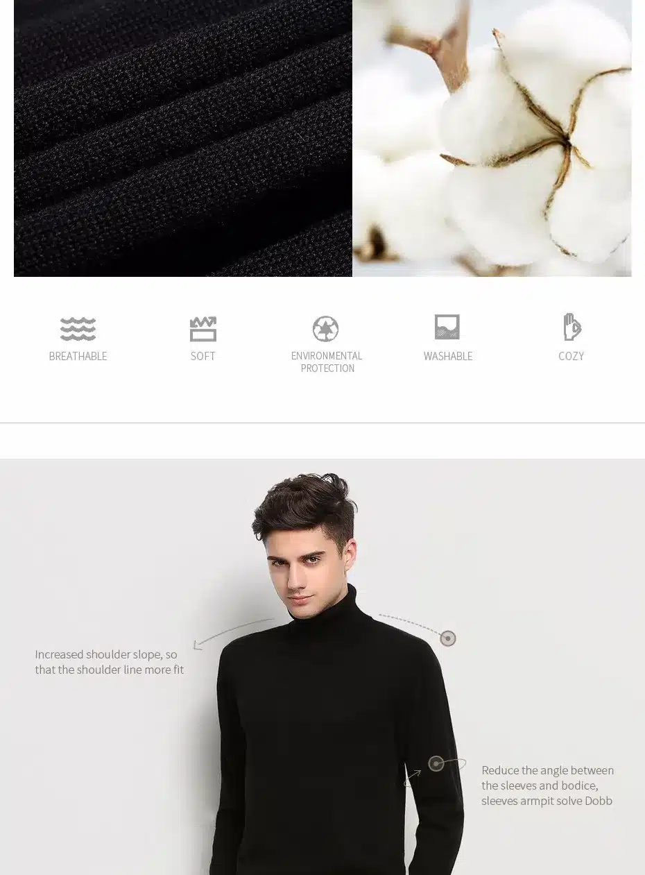 Hot 2018 New Autumn Winter Brand Clothing Sweater Men Turtleneck Slim Fit Winter Pullover Men Solid Color Knitted Sweater Men 3