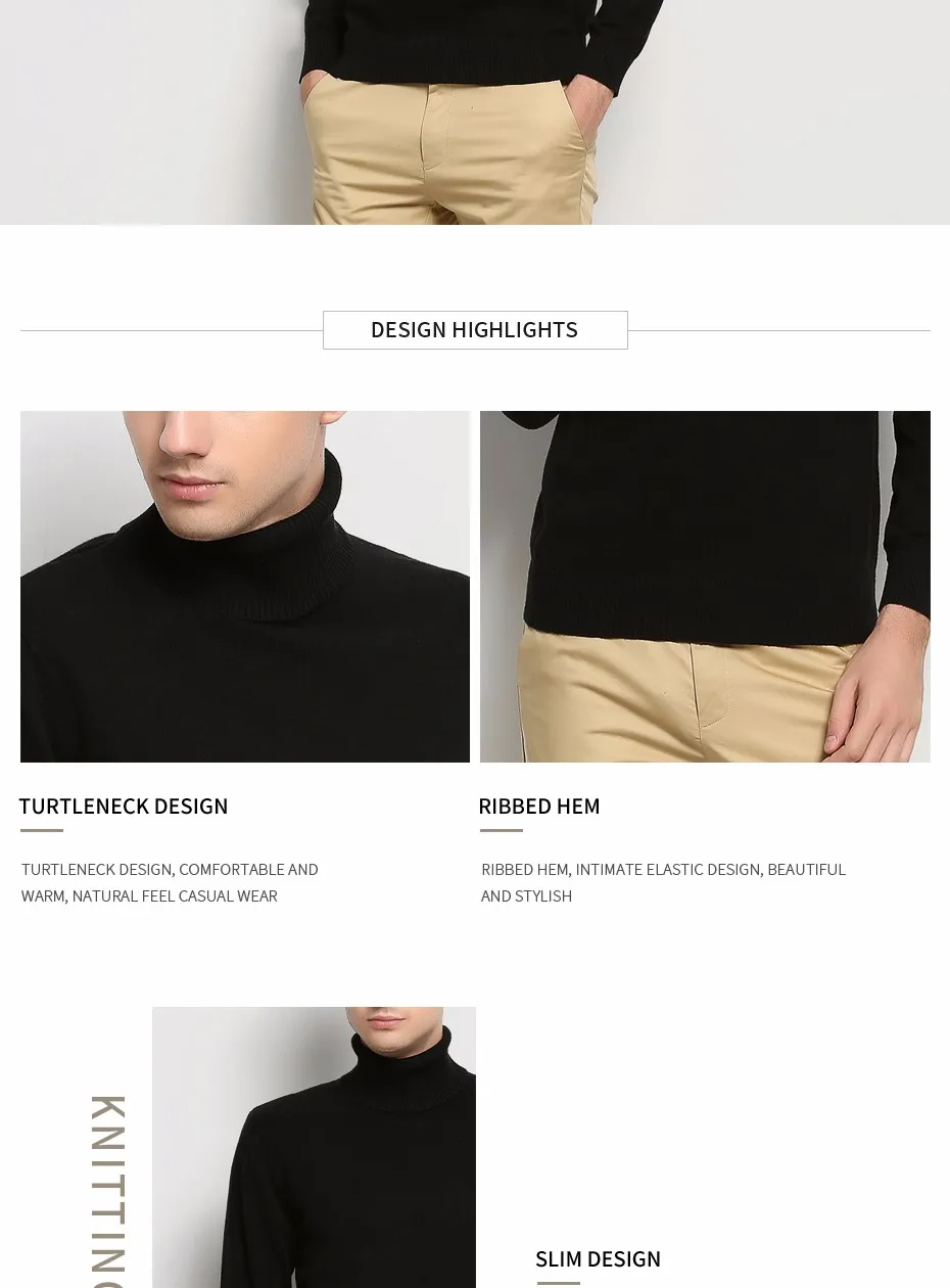 Hot 2018 New Autumn Winter Brand Clothing Sweater Men Turtleneck Slim Fit Winter Pullover Men Solid Color Knitted Sweater Men 4