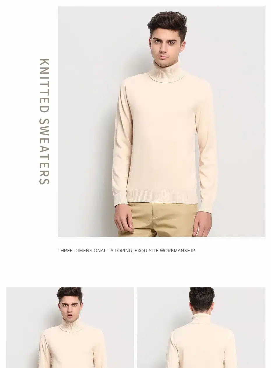 Hot 2018 New Autumn Winter Brand Clothing Sweater Men Turtleneck Slim Fit Winter Pullover Men Solid Color Knitted Sweater Men 9