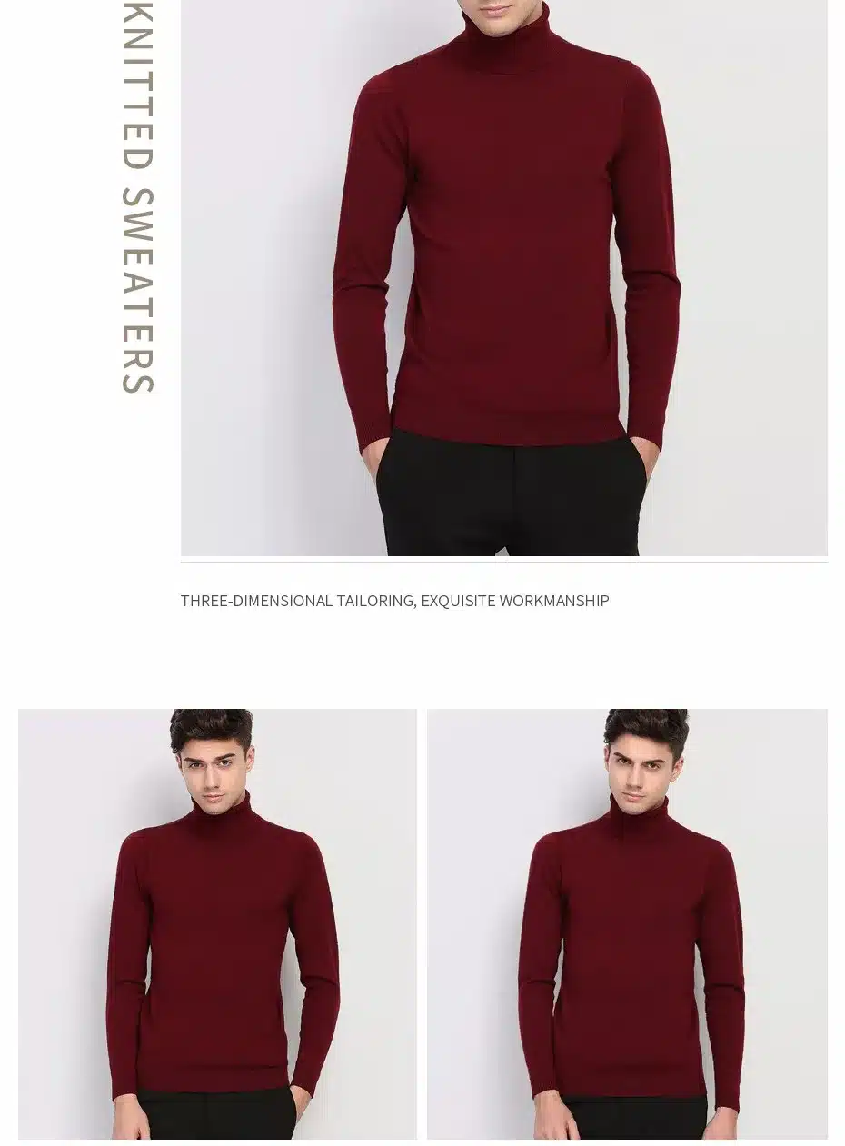 Hot 2018 New Autumn Winter Brand Clothing Sweater Men Turtleneck Slim Fit Winter Pullover Men Solid Color Knitted Sweater Men 11