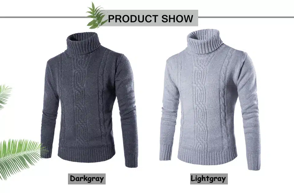 Covrlge 2017 Male Sweater Pullover Slim Warm Solid High Lapel Jacquard Hedging British Men's Clothing Mens Turtleneck MZM030 13