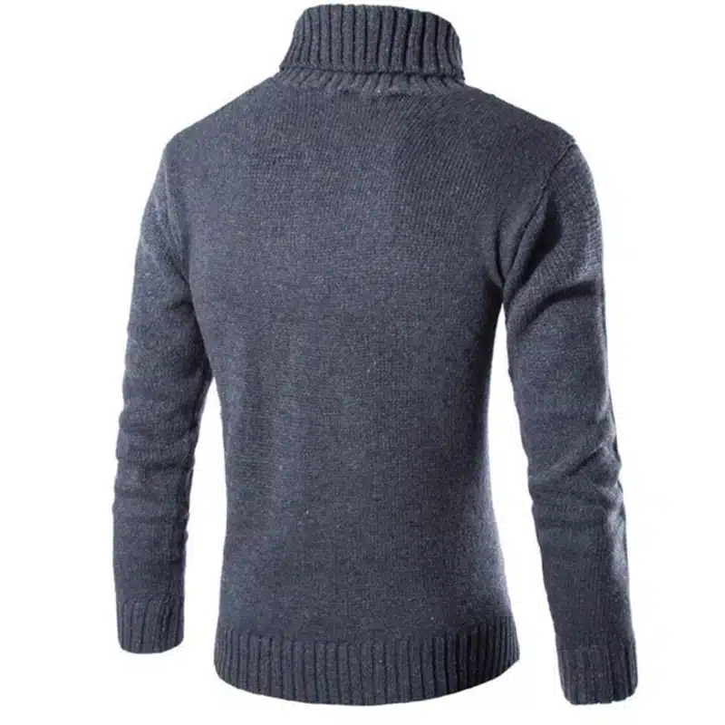 Covrlge 2017 Male Sweater Pullover Slim Warm Solid High Lapel Jacquard Hedging British Men's Clothing Mens Turtleneck MZM030 17