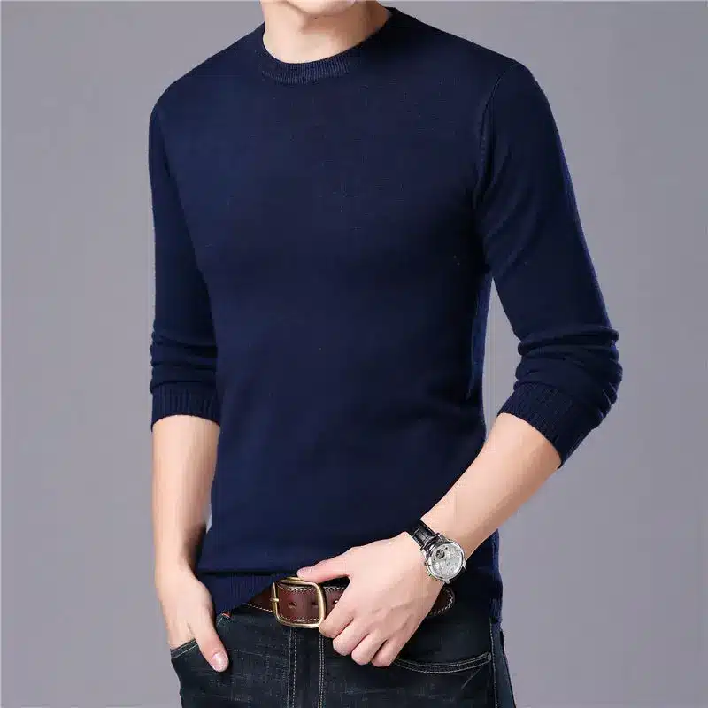 COODRONY Sweater Men Autumn Winter Warm Mens Knitted Wool Sweaters Solid Color Casual O-Neck Pull Homme Cotton Pullover Men 7209 10