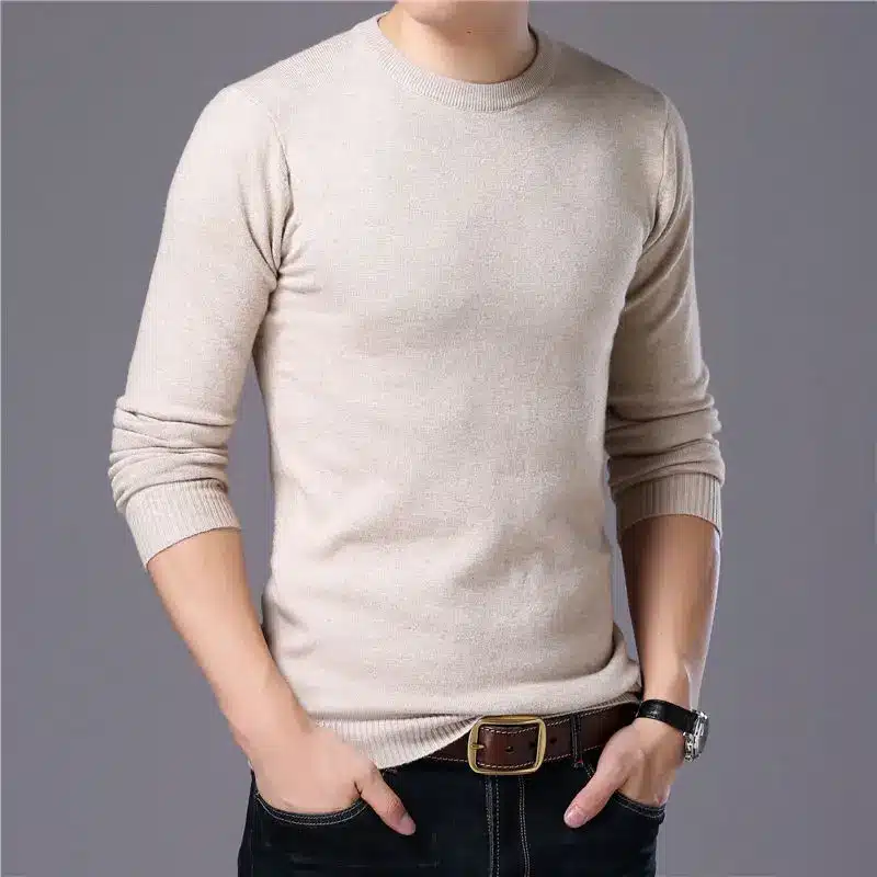 COODRONY Sweater Men Autumn Winter Warm Mens Knitted Wool Sweaters Solid Color Casual O-Neck Pull Homme Cotton Pullover Men 7209 13