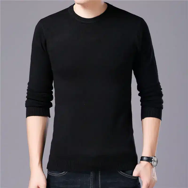 COODRONY Sweater Men Autumn Winter Warm Mens Knitted Wool Sweaters Solid Color Casual O-Neck Pull Homme Cotton Pullover Men 7209 15