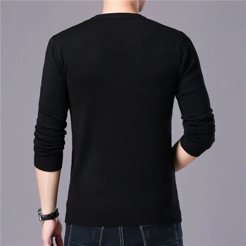 COODRONY Sweater Men Autumn Winter Warm Mens Knitted Wool Sweaters Solid Color Casual O-Neck Pull Homme Cotton Pullover Men 7209 17