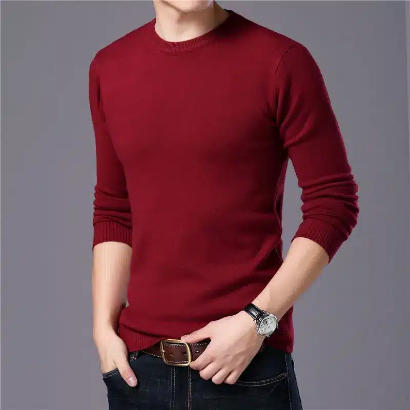 COODRONY Sweater Men Autumn Winter Warm Mens Knitted Wool Sweaters Solid Color Casual O-Neck Pull Homme Cotton Pullover Men 7209 28