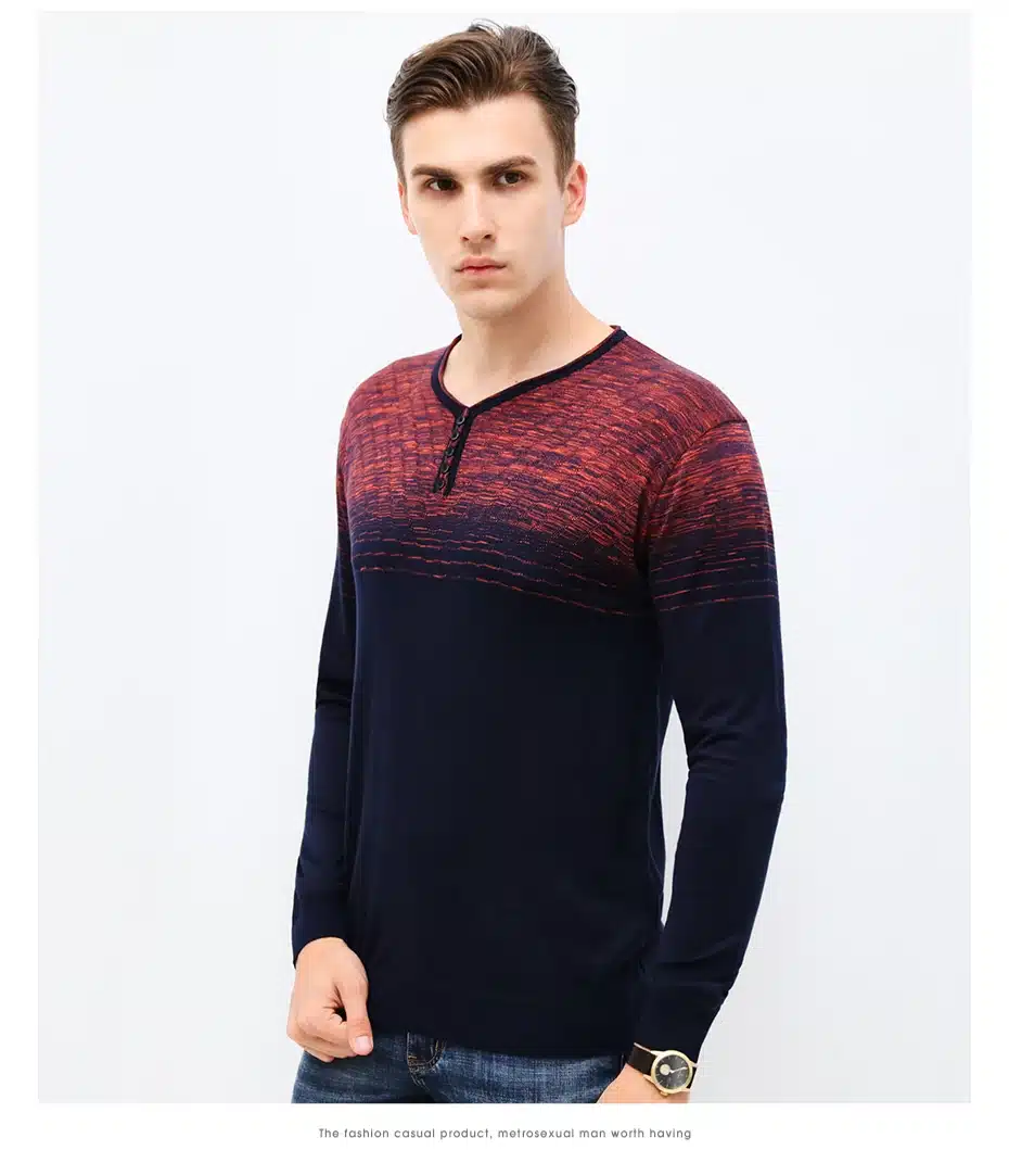 2018 New Spring & Autumn Fashion Brand Clothing Pullover Mens Sweaters Trend V-Neck Slim Fit Knitting Thin Sweaters For Men 21