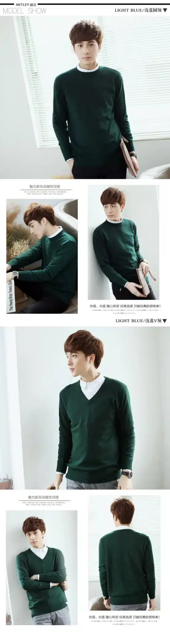LHZSYY Cashmere Sweater Men V Neck Mens Sweaters Fashion Casual Shirt Wool Sweater over Men O-Neck Cashmere Sweater 11