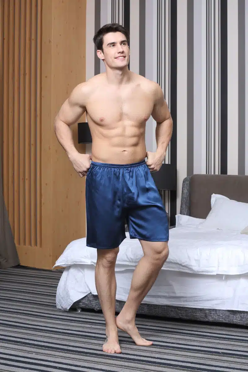 Tony&Candice 3PCS/Lot Men's Satin Silk Boxers Pajama Short Trousers Shorts Combo Pack Underwear Pajamas For Men Sleep Bottoms 17