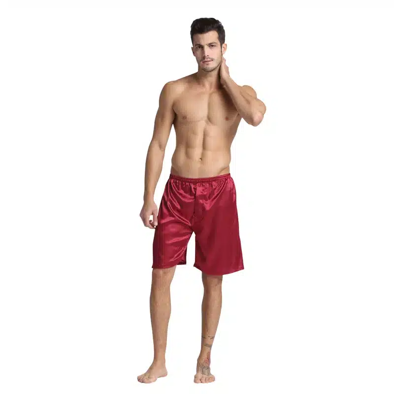 Tony&Candice 3PCS/Lot Men's Satin Silk Boxers Pajama Short Trousers Shorts Combo Pack Underwear Pajamas For Men Sleep Bottoms 21