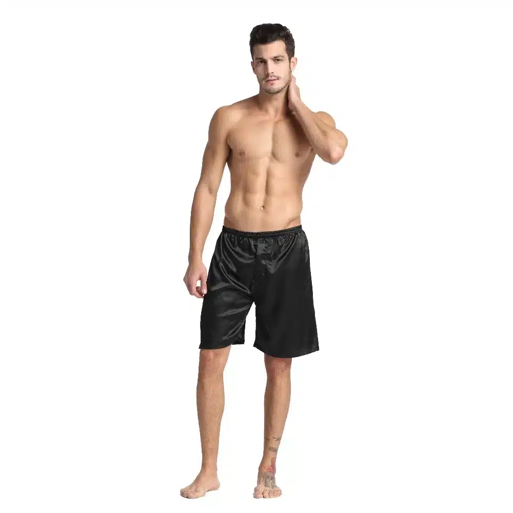 Tony&Candice 3PCS/Lot Men's Satin Silk Boxers Pajama Short Trousers Shorts Combo Pack Underwear Pajamas For Men Sleep Bottoms 22