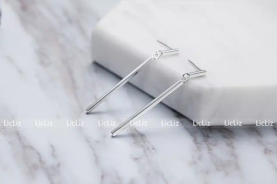LicLiz 925 Sterling Silver Cuboid Drop Earrings Jewelry For Women 2017 New Year's Gift Minimalist Art Boucle D'oreille LE0245 30
