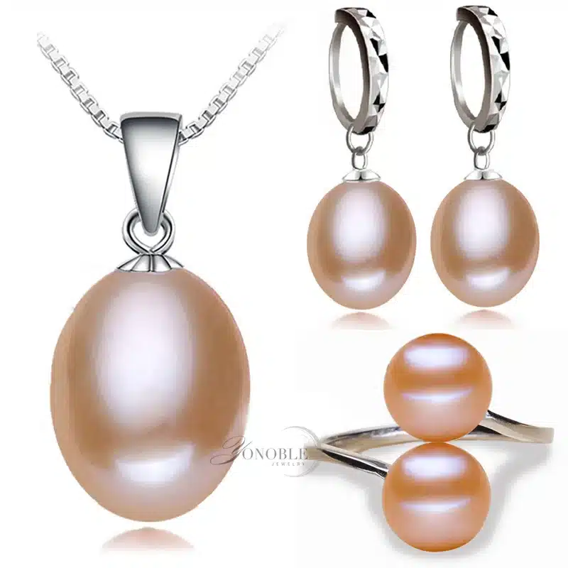 Real freshwater pearl jewelry set women,natural pearl sets 925 sterling silver jewelry girl birthday engagement gift top quality 13