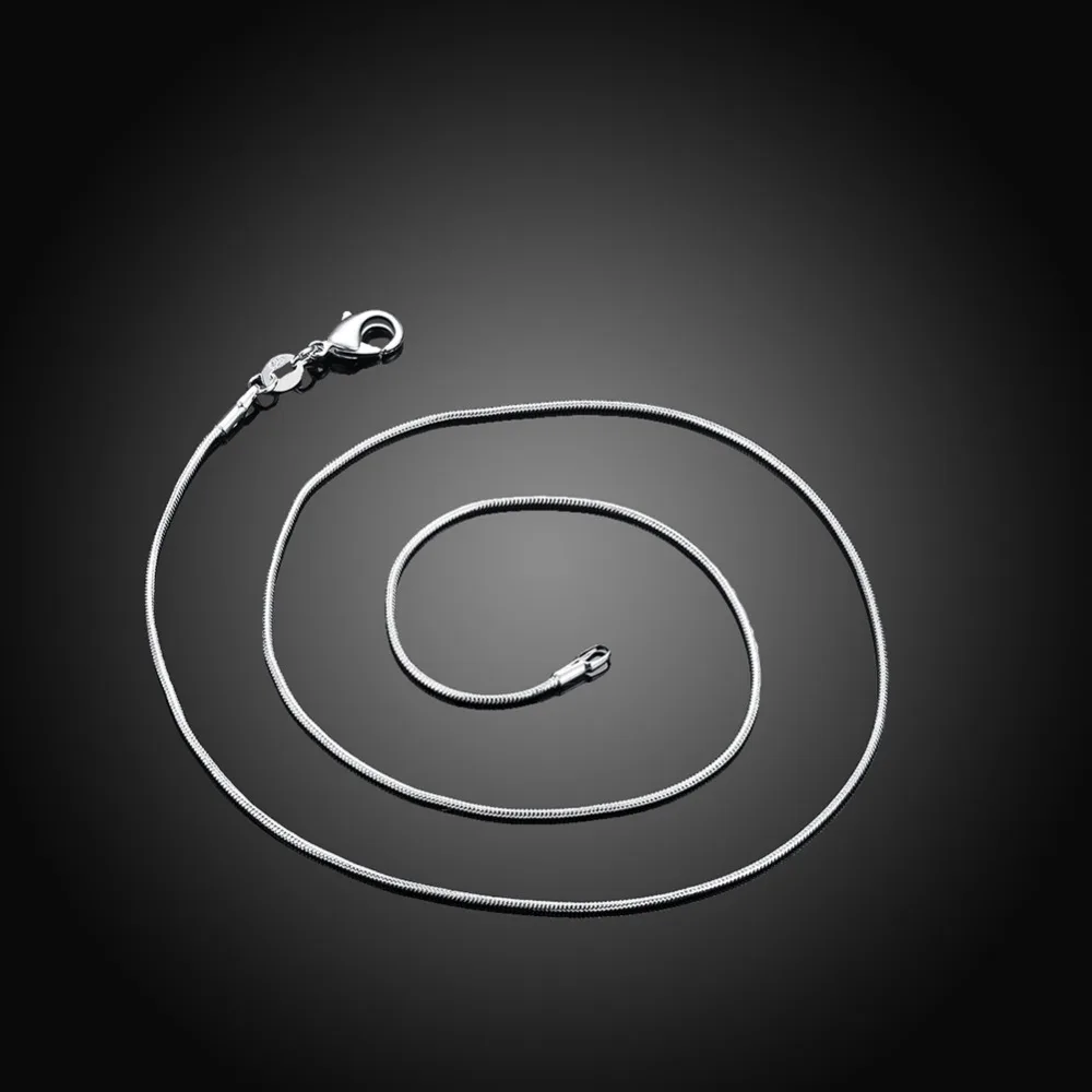 10pcs/lot Promotion! wholesale 925 sterling silver necklace, silver fashion jewelry Snake Chain 1mm Necklace 16 18 20 22 24" 4