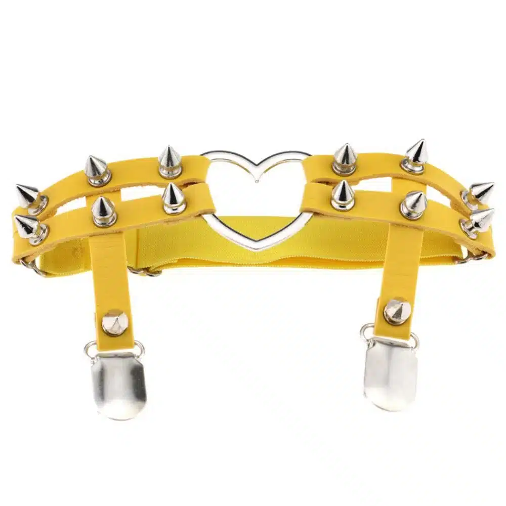 Todorova Gothic Harajuku Sexy Heart Punk Rivet Leg Necklace Belt for Women Harajuku Pastel Goth Harness Leather Garter Stockings 39