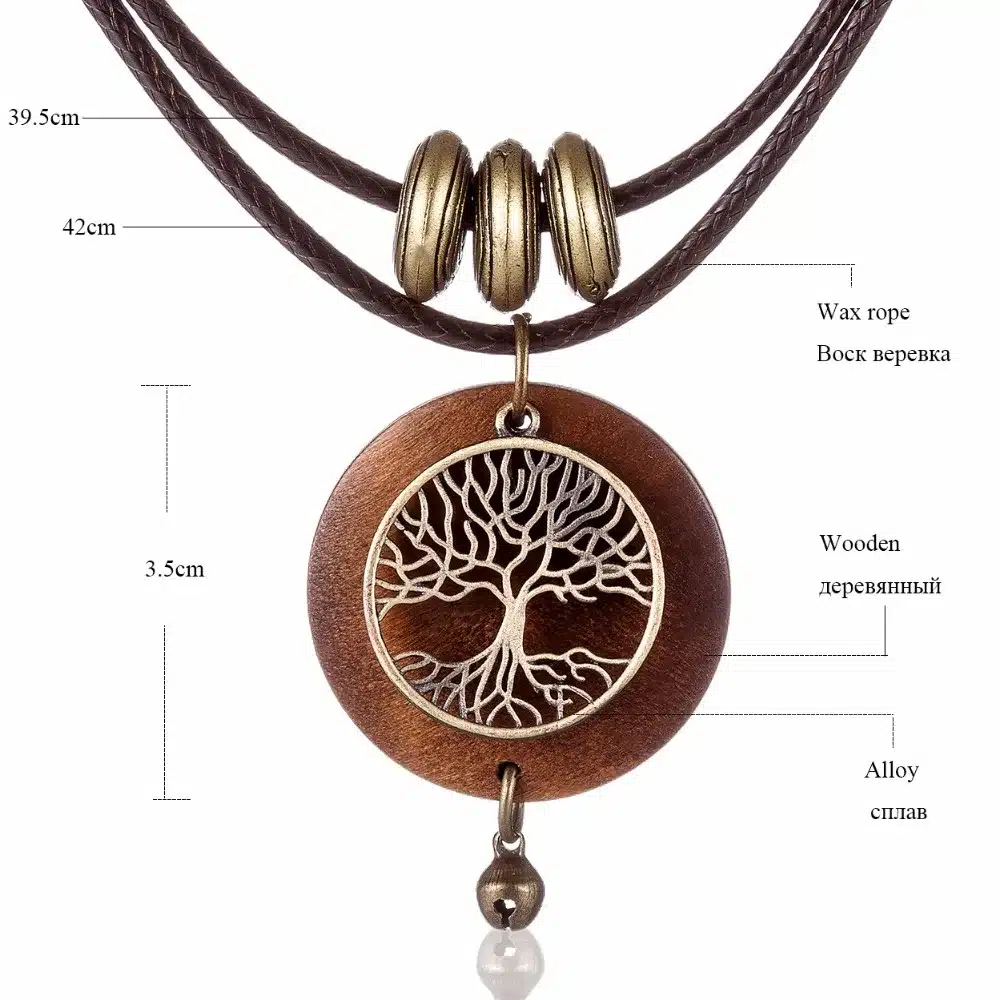 2017 chokers Woman Necklaces vintage Jewelry Tree Design Wooden pendant Long necklace for women collares mujer kolye 21
