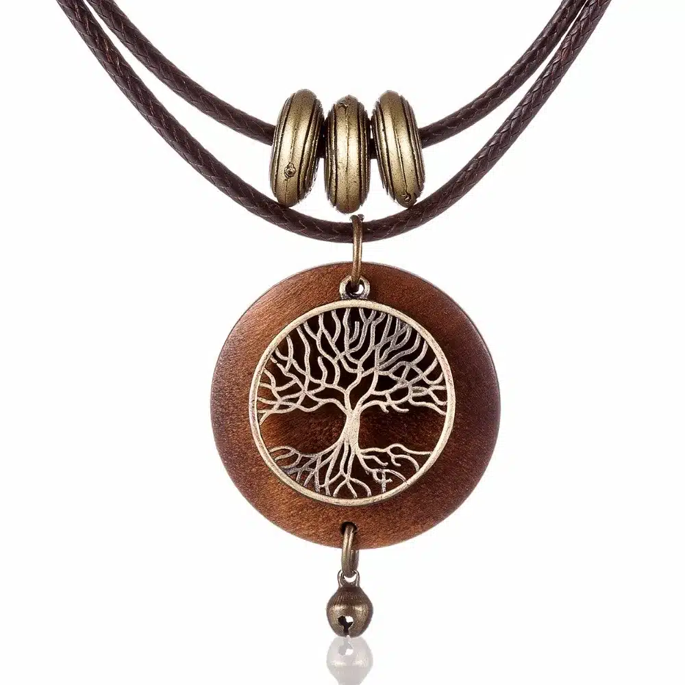 2017 chokers Woman Necklaces vintage Jewelry Tree Design Wooden pendant Long necklace for women collares mujer kolye 22