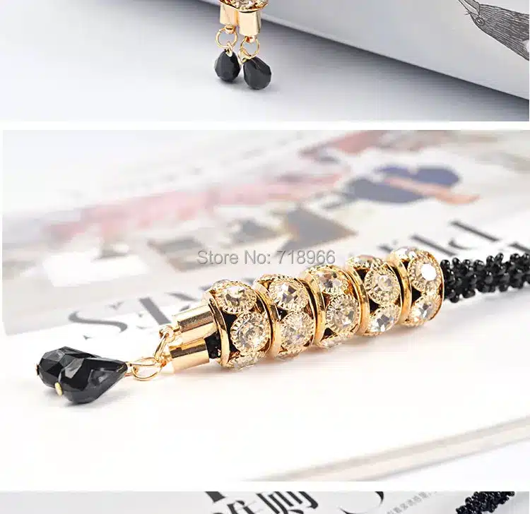 Exaggerate long pendant necklaces for women elegant black gold vintage necklace tassel waterdrop design necklaces gift #NL068 78
