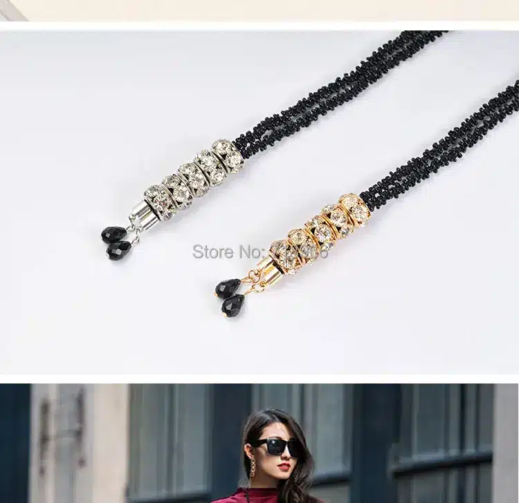 Exaggerate long pendant necklaces for women elegant black gold vintage necklace tassel waterdrop design necklaces gift #NL068 81