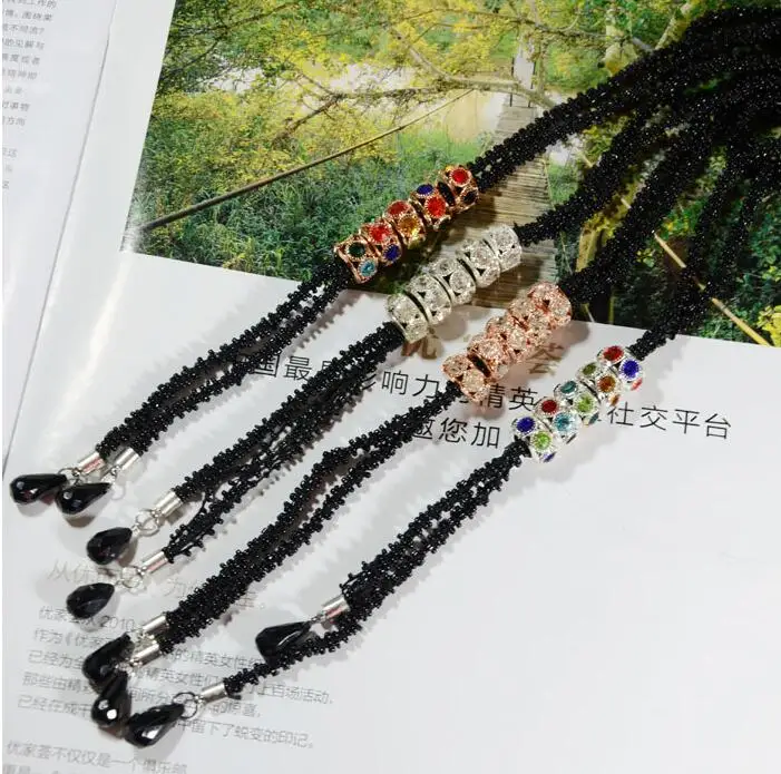 Exaggerate long pendant necklaces for women elegant black gold vintage necklace tassel waterdrop design necklaces gift #NL068 91