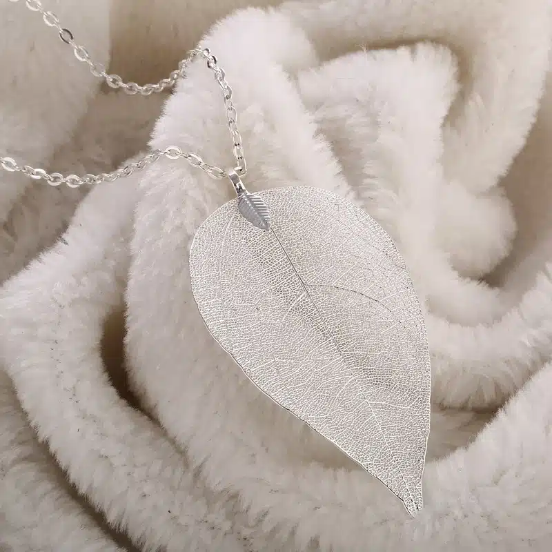 LOVBEAFAS Unique Maxi Long Necklace Women Jewelry Collares Kolye DIY Necklaces & Pendants Chain Real Natural Leaf Necklace Gift 7