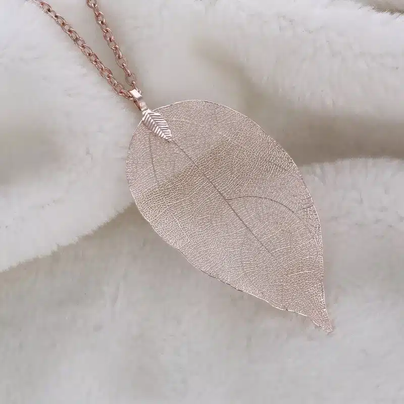 LOVBEAFAS Unique Maxi Long Necklace Women Jewelry Collares Kolye DIY Necklaces & Pendants Chain Real Natural Leaf Necklace Gift 9