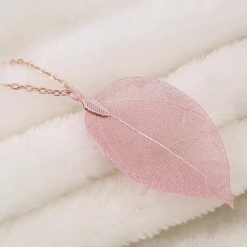 LOVBEAFAS Unique Maxi Long Necklace Women Jewelry Collares Kolye DIY Necklaces & Pendants Chain Real Natural Leaf Necklace Gift 11