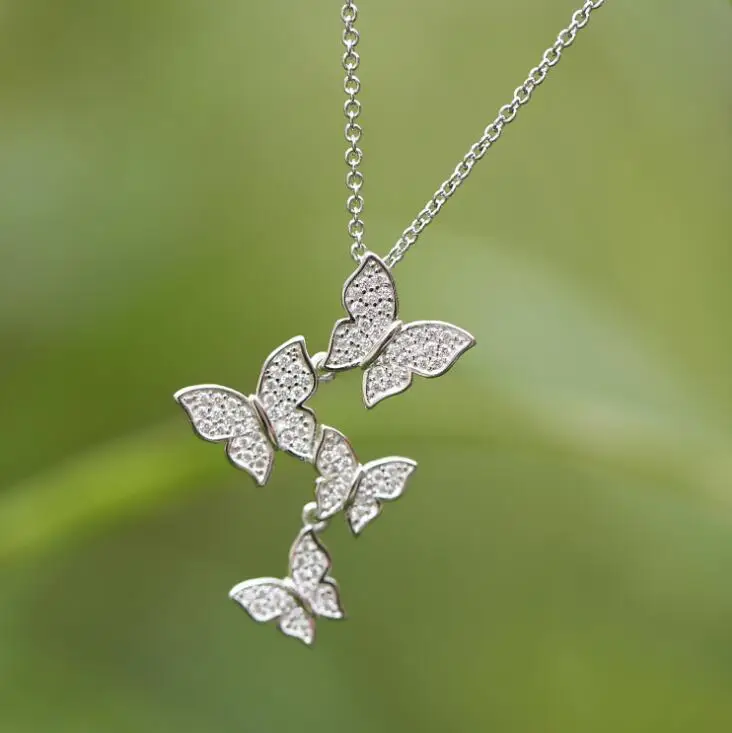 Jisensp New Arrival Multiple Zircon Butterfly Necklaces & Pendants for Women Jewelry CZ Wedding Chokers Necklace SYXL051 38
