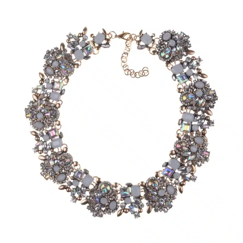 PPG&PGG Rhinestone Flower Necklaces Women Fashion Crystal Jewelry Charm Choker Statement Bib Collar Necklace 2018 1