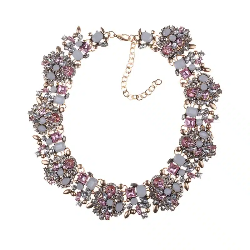 PPG&PGG Rhinestone Flower Necklaces Women Fashion Crystal Jewelry Charm Choker Statement Bib Collar Necklace 2018 5
