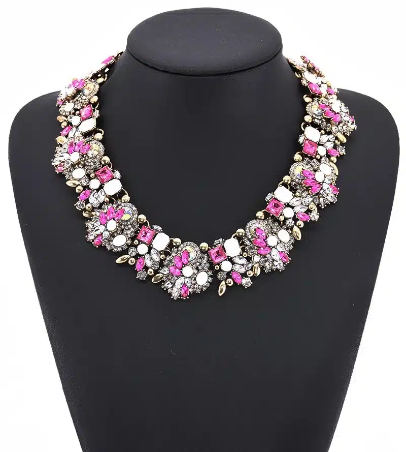 PPG&PGG Rhinestone Flower Necklaces Women Fashion Crystal Jewelry Charm Choker Statement Bib Collar Necklace 2018 38