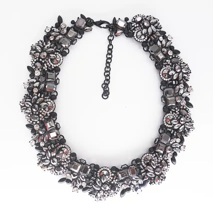 PPG&PGG Rhinestone Flower Necklaces Women Fashion Crystal Jewelry Charm Choker Statement Bib Collar Necklace 2018 50