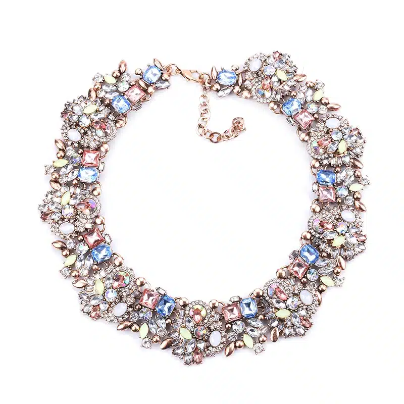 PPG&PGG Rhinestone Flower Necklaces Women Fashion Crystal Jewelry Charm Choker Statement Bib Collar Necklace 2018 57